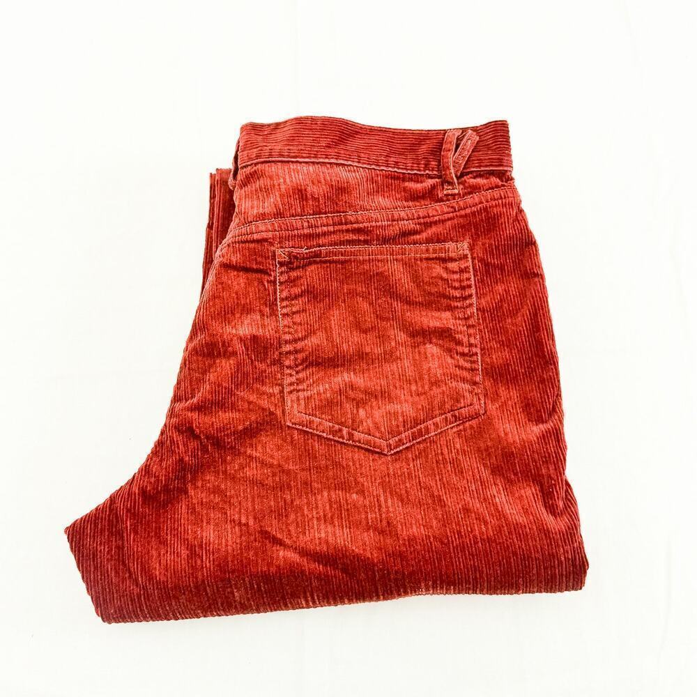Sundance Rust Colored Textured Corduroy Style Denim Jean Wide Leg Pant Size 14